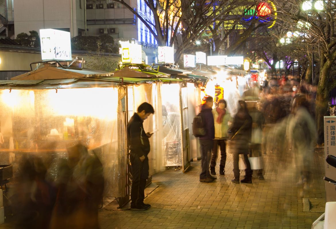 Eating at a Yatai stall in Fukuoka Medium