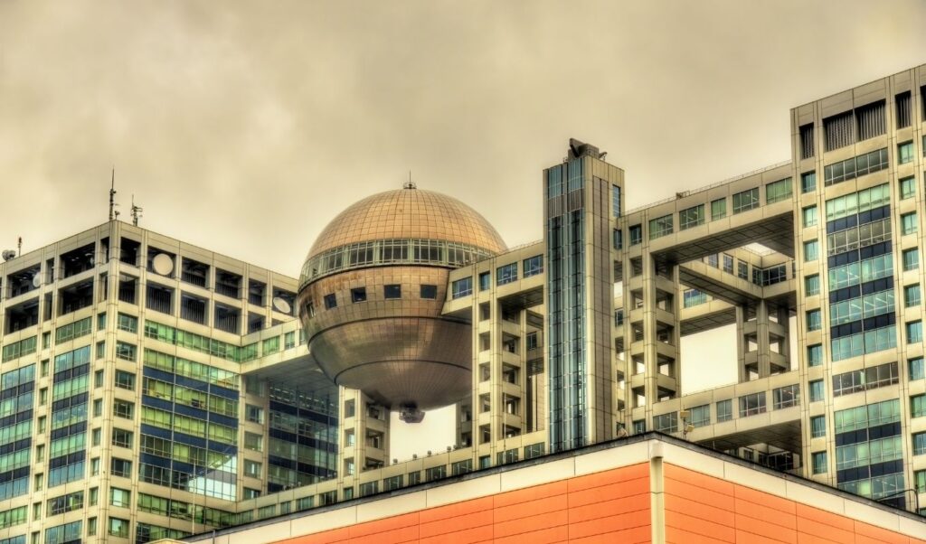 Fuji TV Headquarters in winter