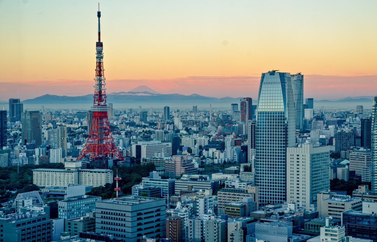 Tokyo Tower and Mount Fuji from the Tokyo Skytree